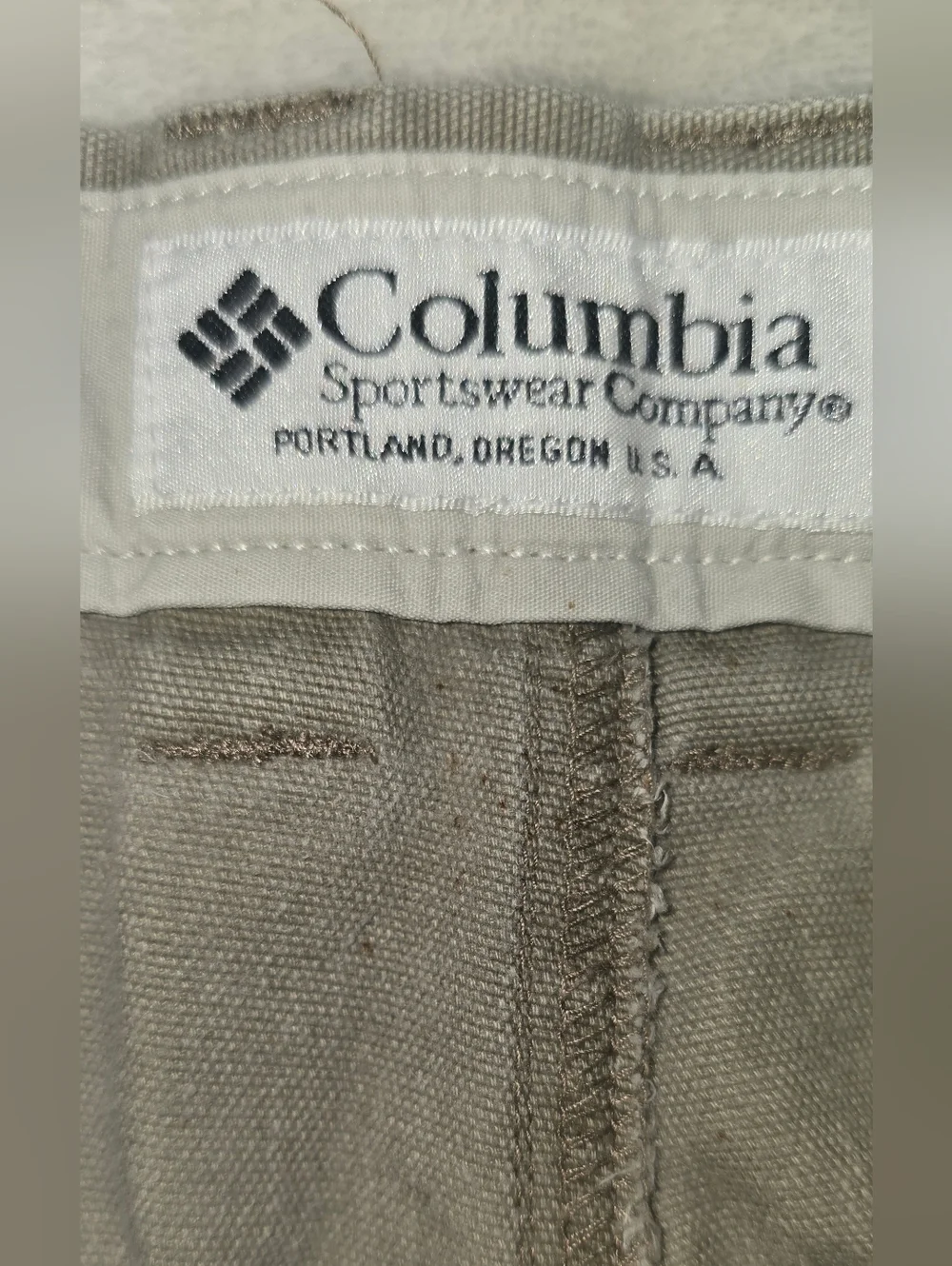 Columbia Mens Canvas Twill Tan Khaki Cargo Pants 100% Cotton 34/32